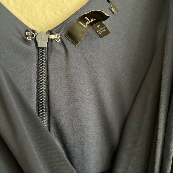 NWOT Thoughts of Hue Navy Blue Surplice Maxi Dress - Picture 8 of 8